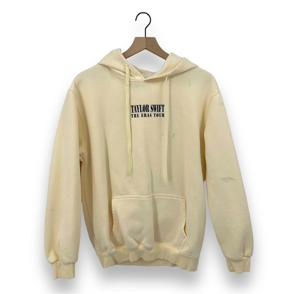 Taylor Swift Beige The Eras Tour Concert Graphic Hoodie Size Large - Picture 2 of 8